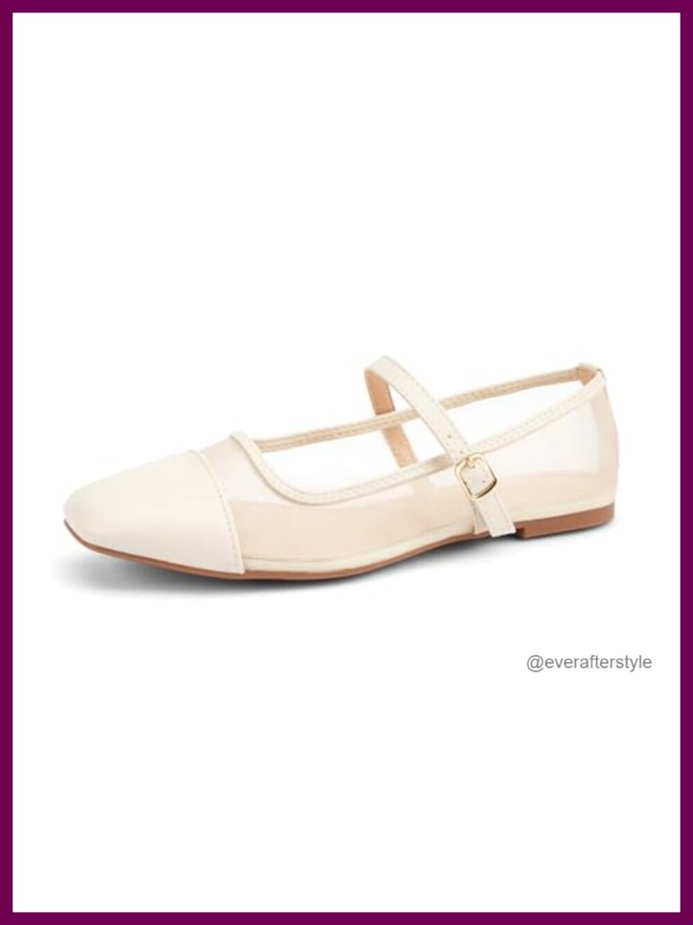 Mesh Buckle Strap Square Toe Flats Mary Jane Slip-On Shoes